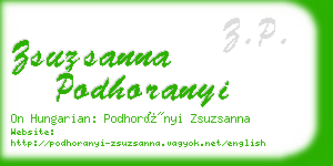zsuzsanna podhoranyi business card
